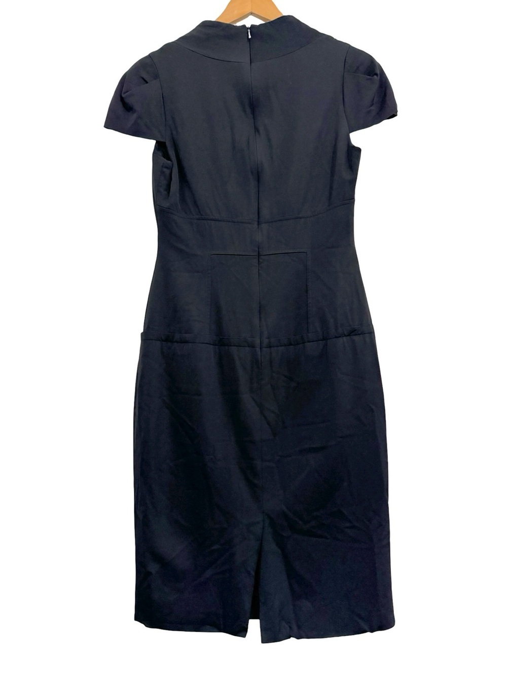 Lela Rose Square Neck Cap Sleeve Black Dress 4 - Picture 3 of 10